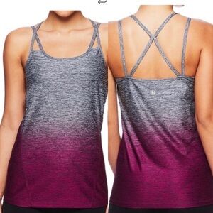 GAIAM workout top yoga thin straps padded purple hombre extra small. NWOT